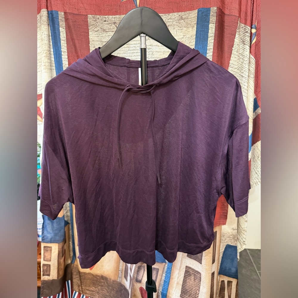 Athleta Plum Short-Sleeve Lightweight Hoodie